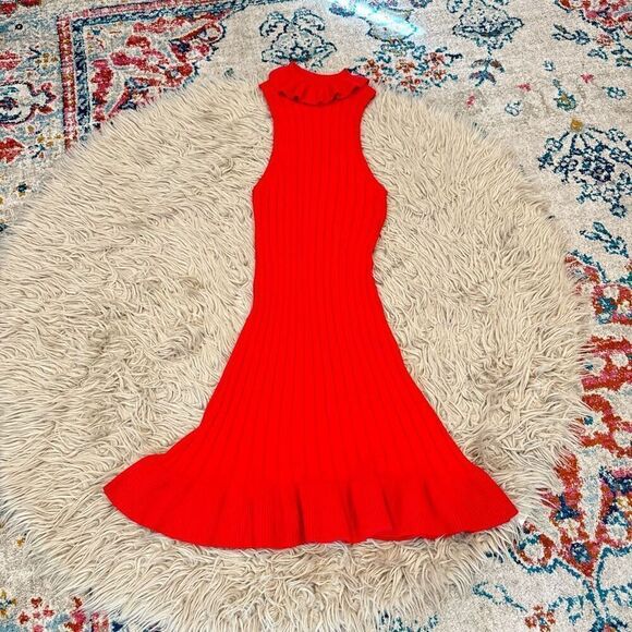 Elegant Red Sleeveless Dress - Picture 2 of 7